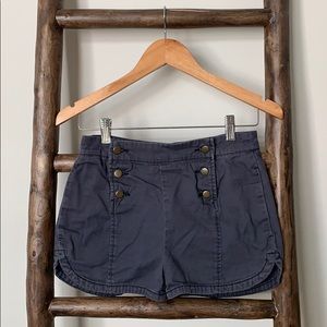 High waisted button up shorts